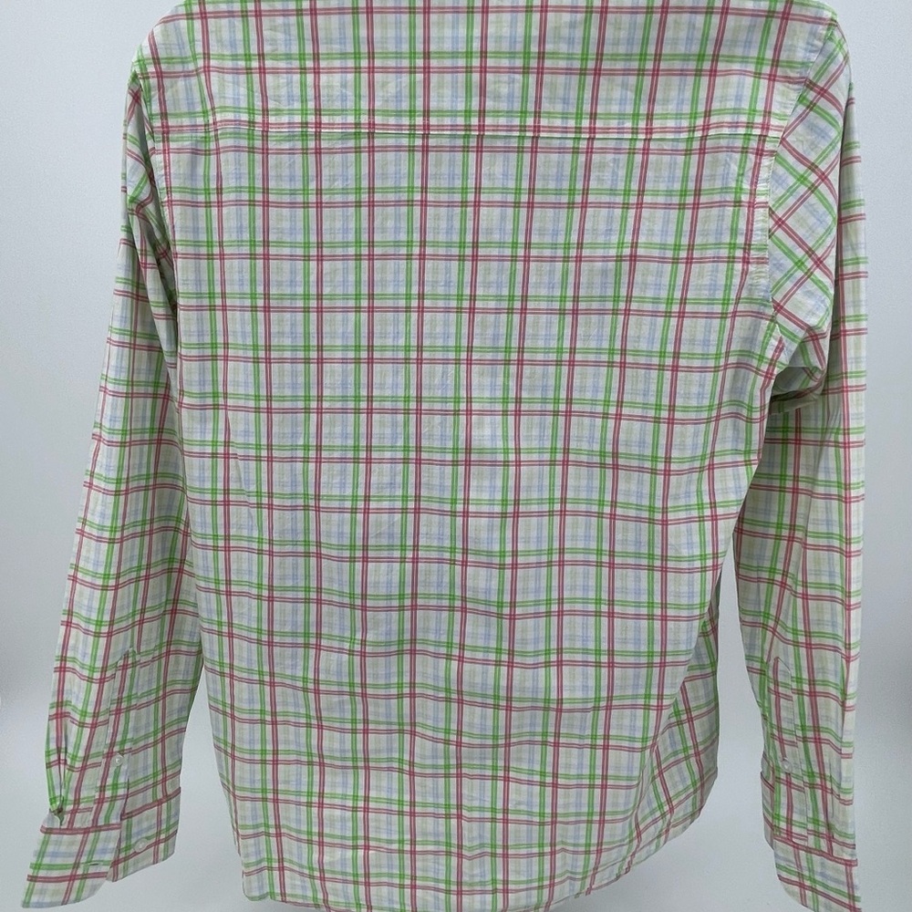 Southern Proper Henning Shirt‎ White Salmon Green Plaid Button Down L/S Mens  L - Picture 3 of 10